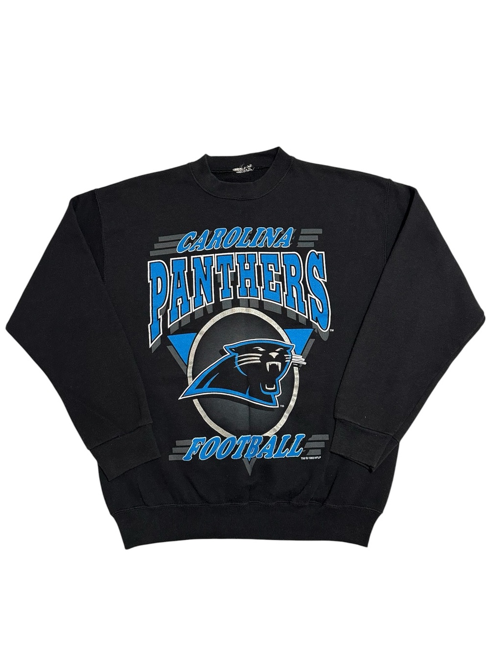 Vintage 1993 Carolina Panthers Black Graphic Crewneck Sweater NFL 90’s